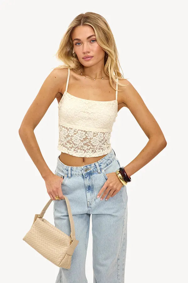 Bouquet of Forever Lace Cropped Top
