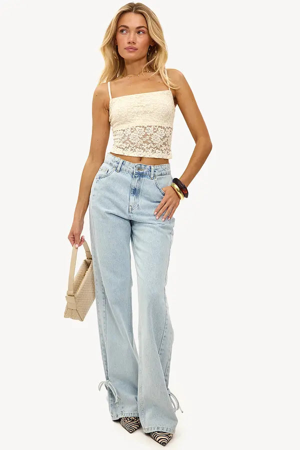 Bouquet of Forever Lace Cropped Top