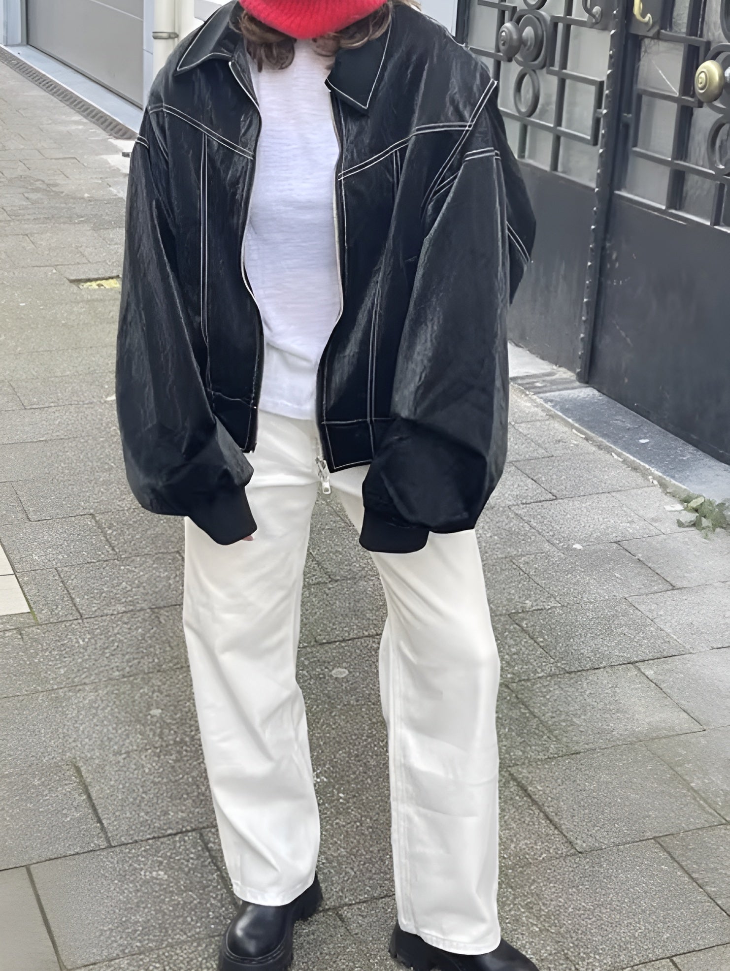 Lexi | Trendy Faux Leather Bomber Jacket