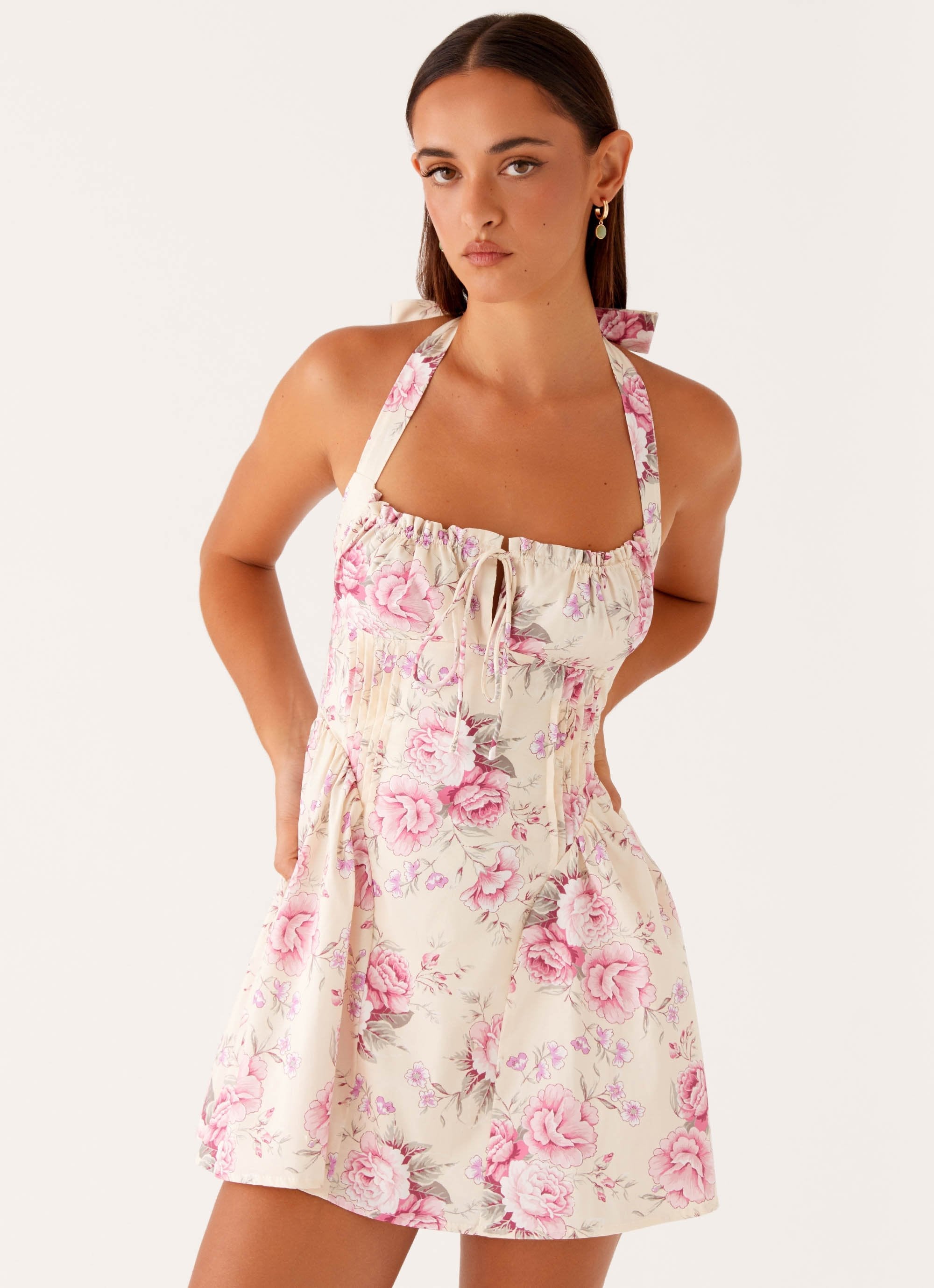 Rosalie Floral Halter Mini Dress