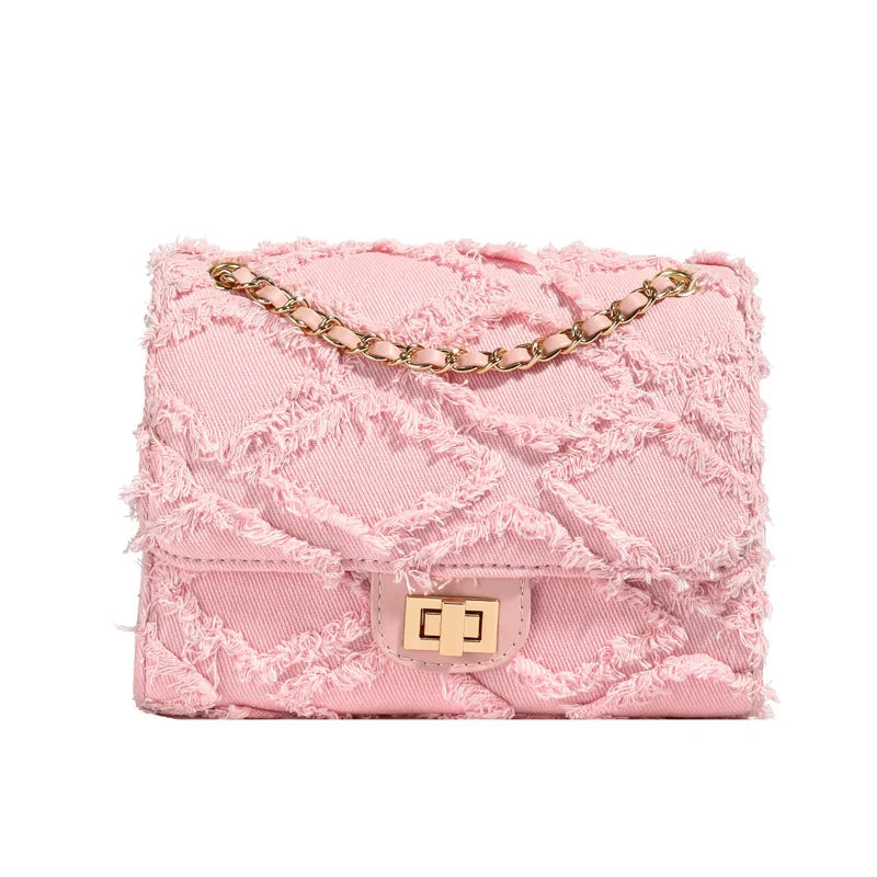 Quilted Denim Shoulder Bag