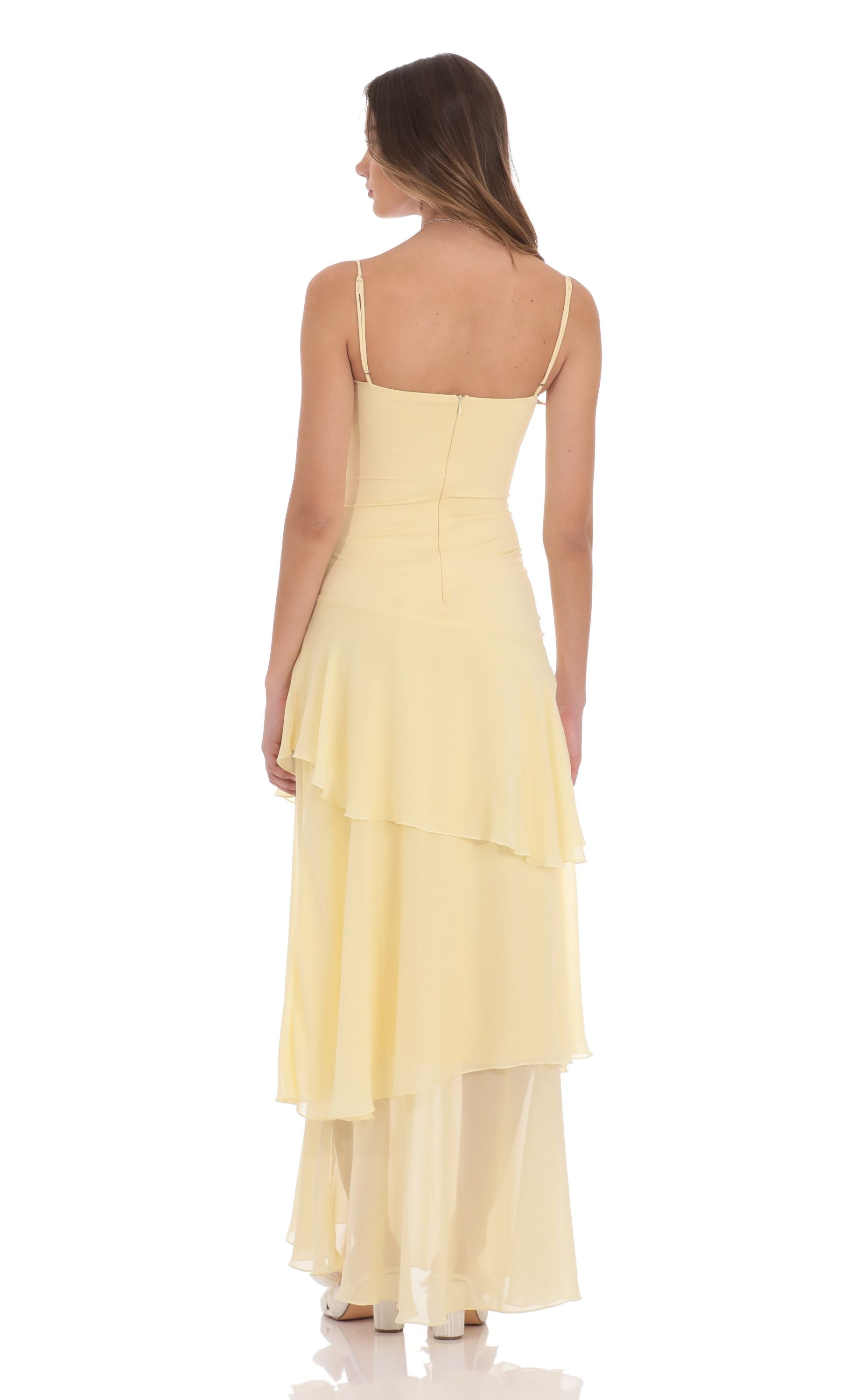 Solea Maxi Dress – Soft Lemon Flow
