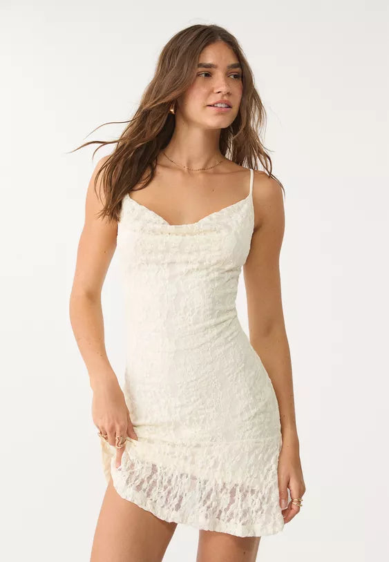 Lacie Mini Dress – Soft Lace Charm