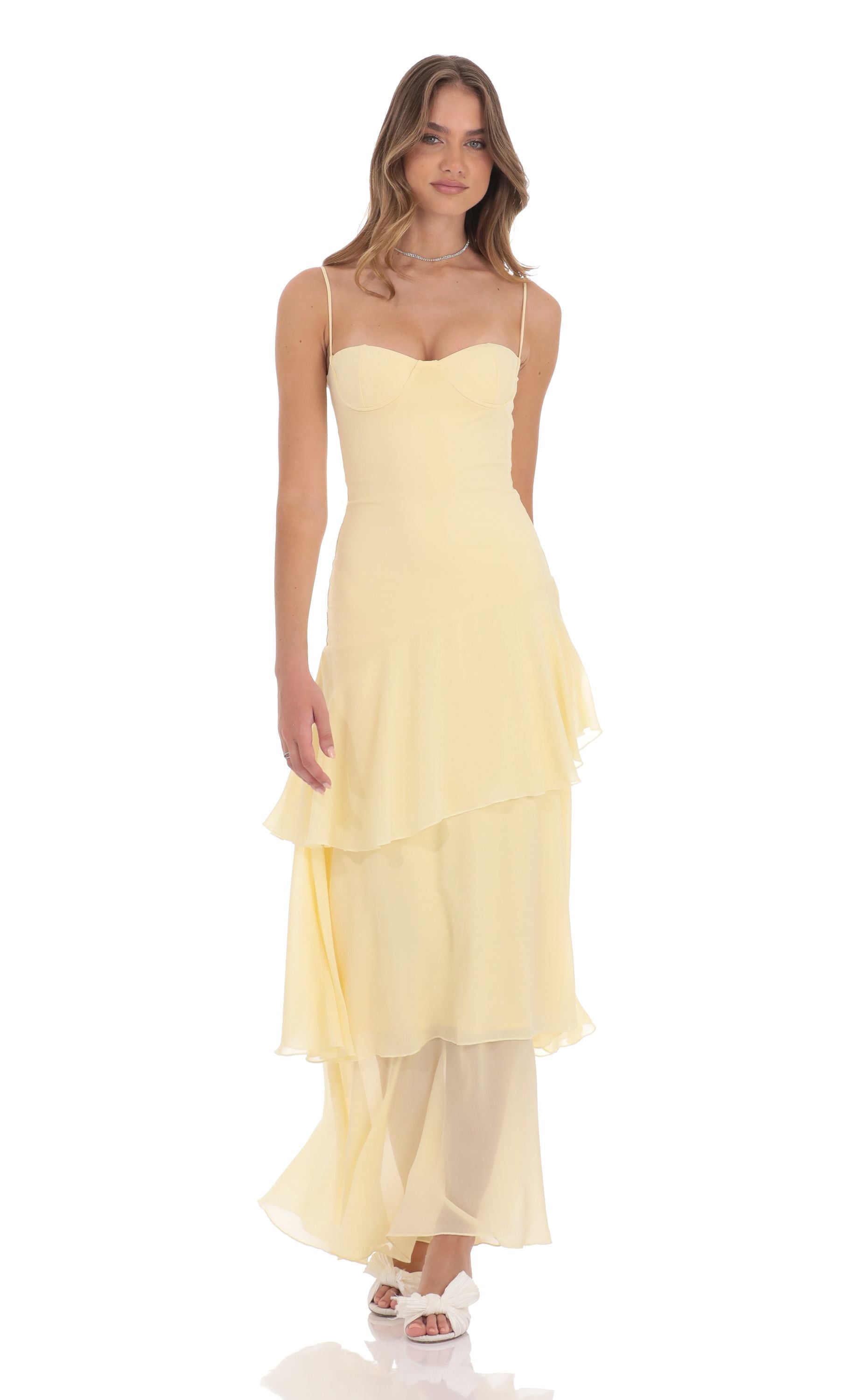Solea Maxi Dress – Soft Lemon Flow