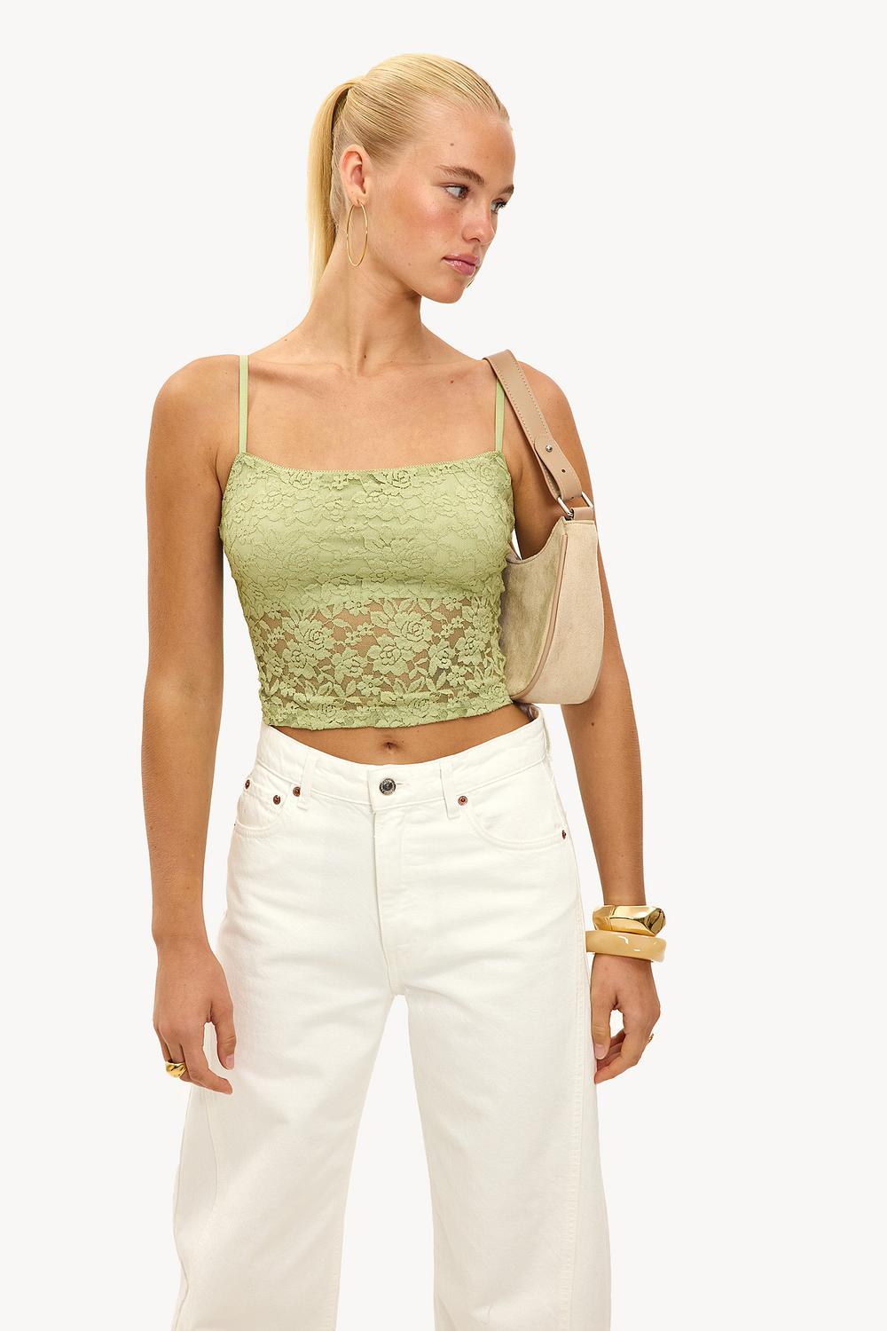 Bouquet of Forever Lace Cropped Top