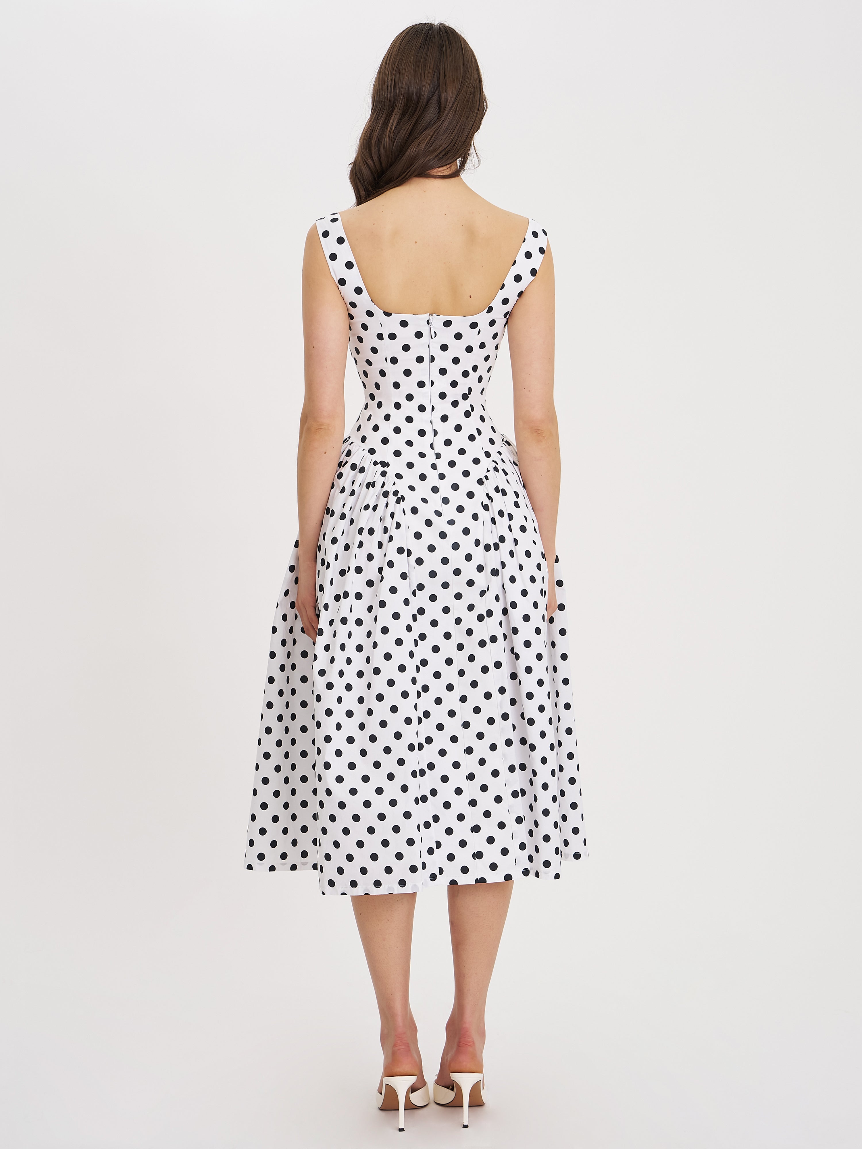 Daniya Polka Dot Midi Dress
