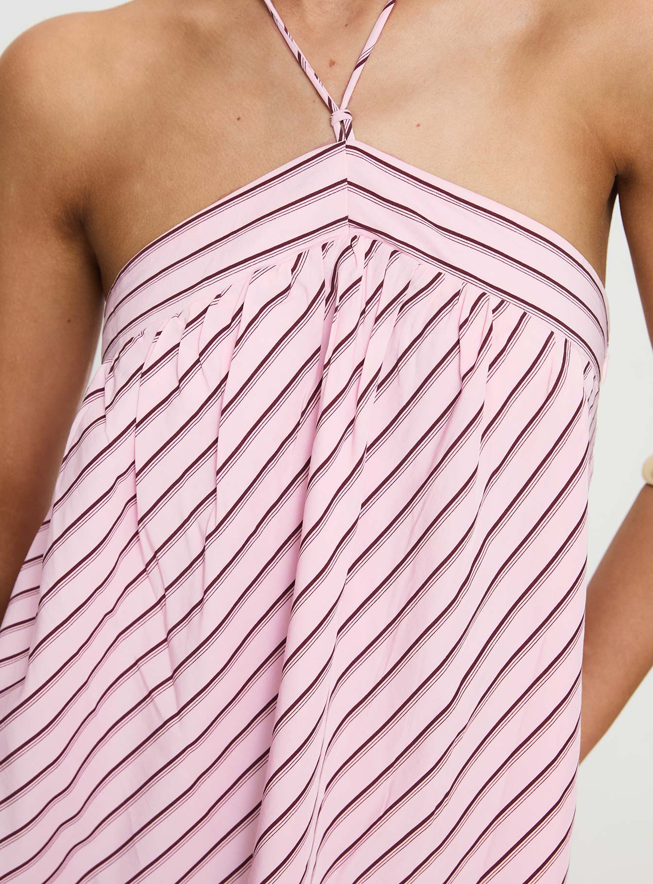 Moonlit Mini Dress Pink Stripe Petite