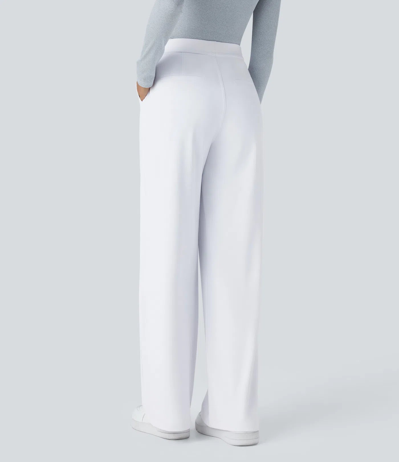 High Waisted Side Pocket Straight Leg Work Pants