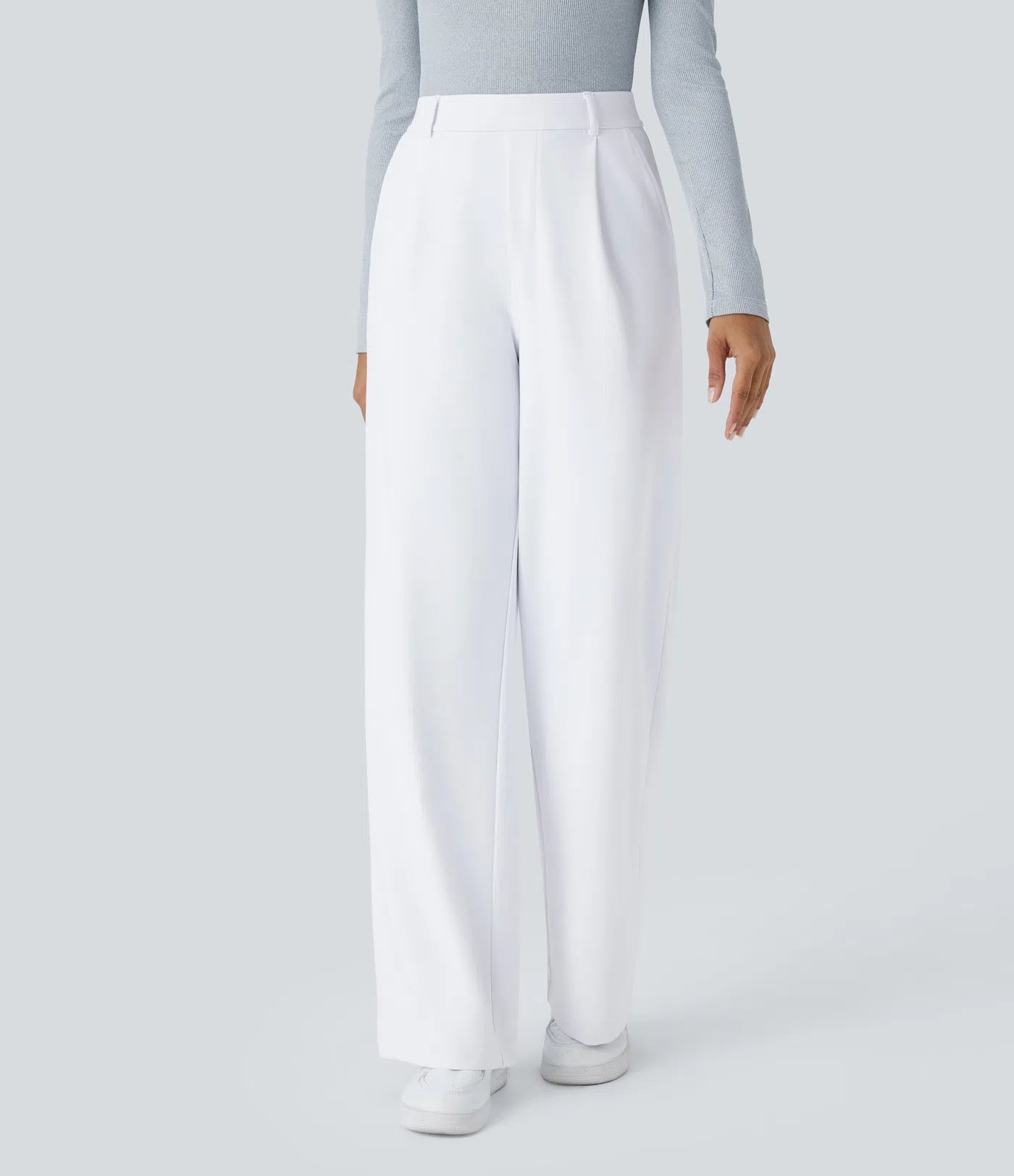 High Waisted Side Pocket Straight Leg Work Pants