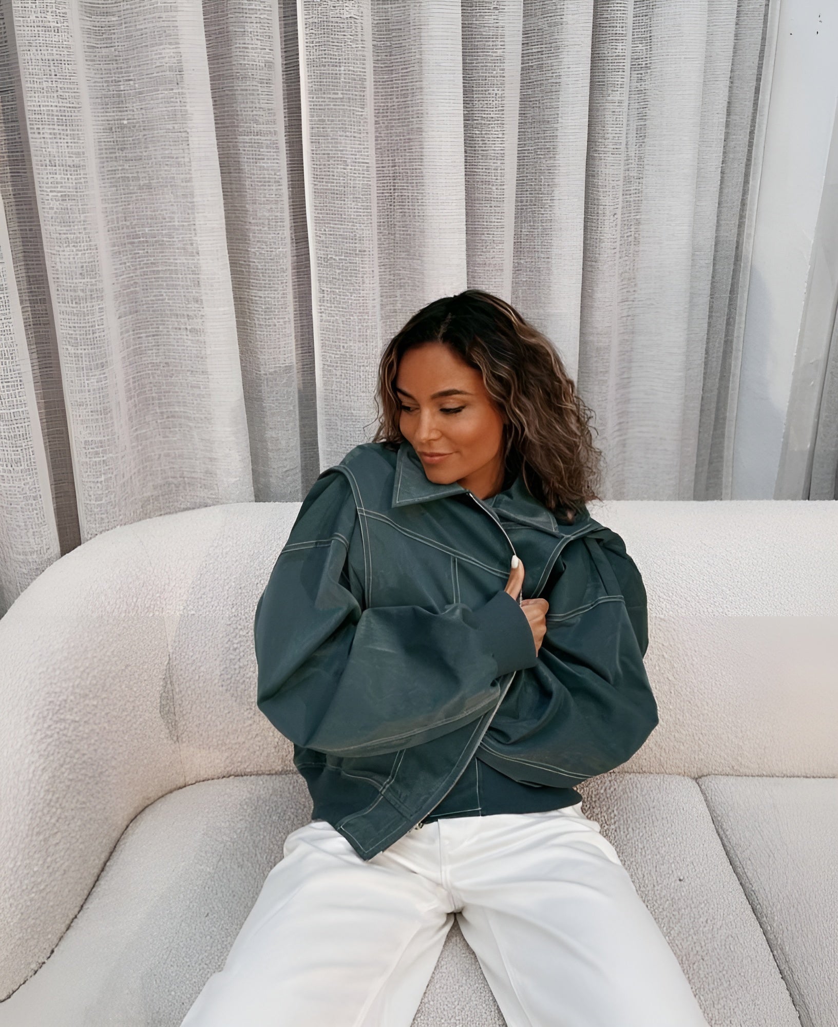 Lexi | Trendy Faux Leather Bomber Jacket