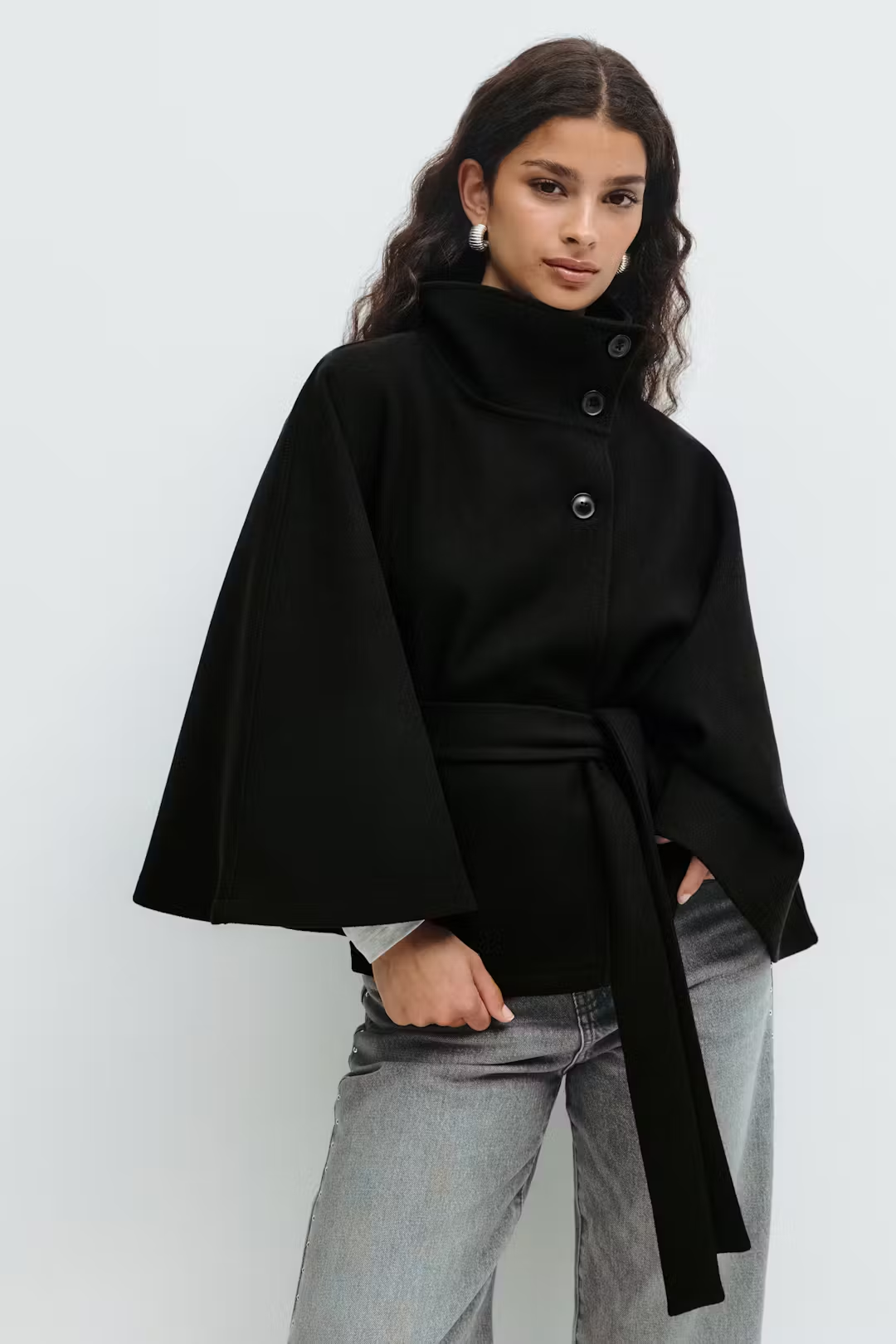 Ariella | Wool Blend Cape Coat