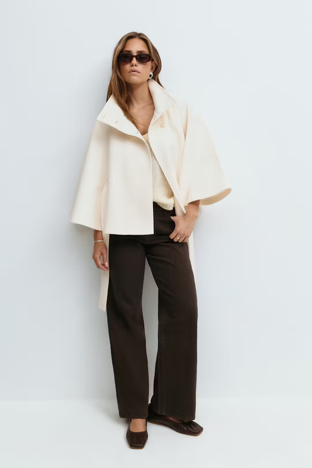 Ariella | Wool Blend Cape Coat