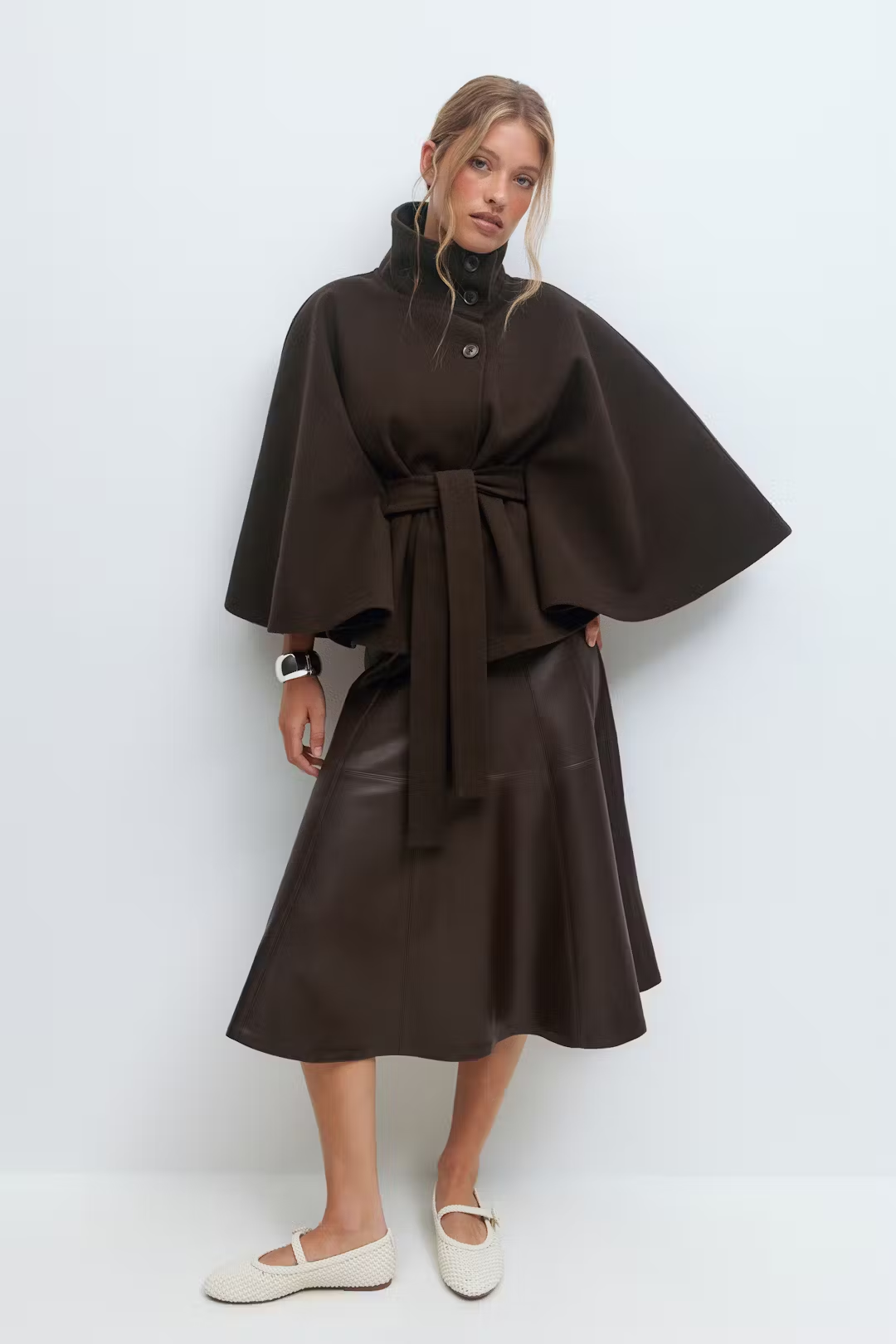 Ariella | Wool Blend Cape Coat