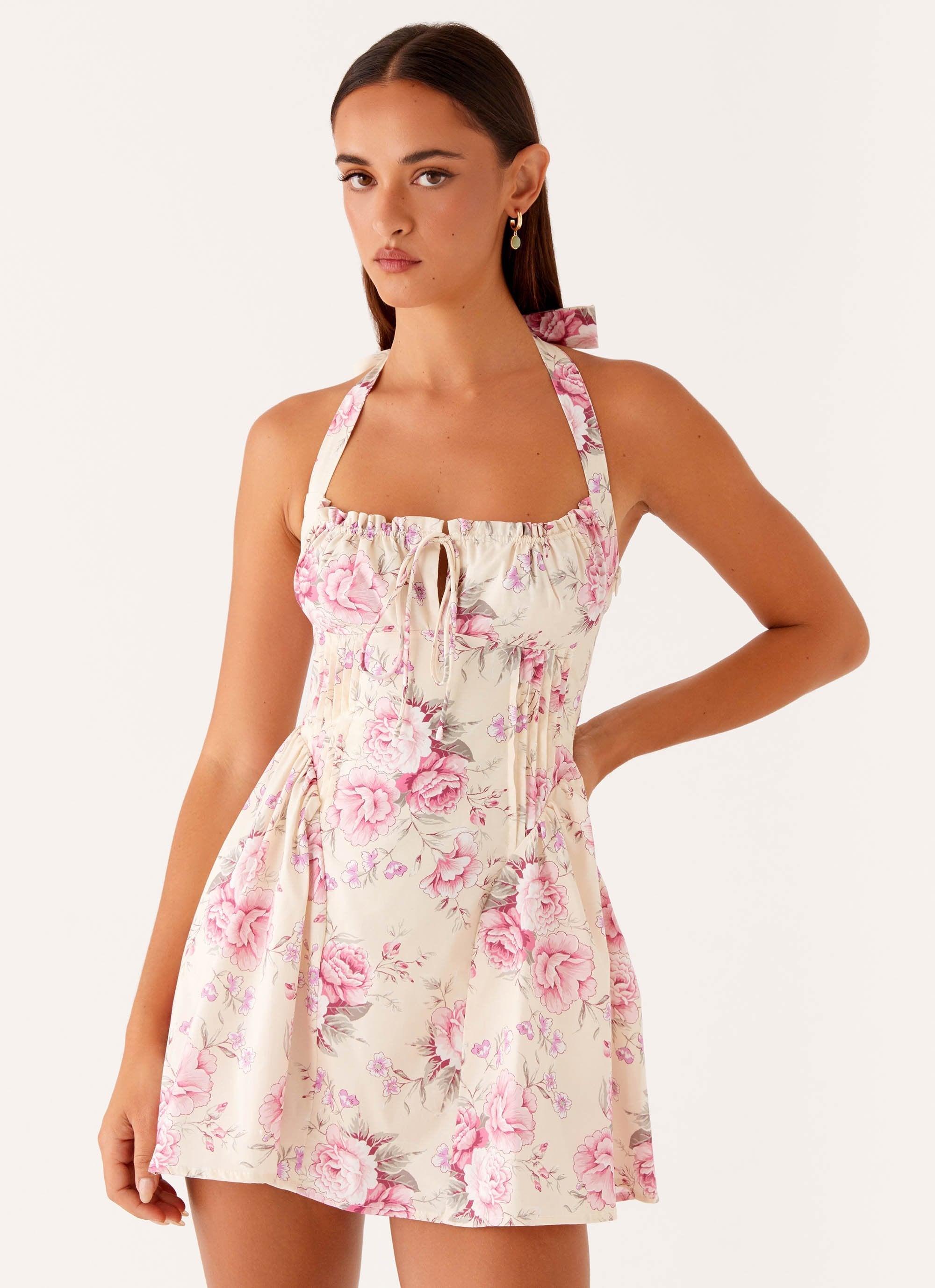 Rosalie Floral Halter Mini Dress