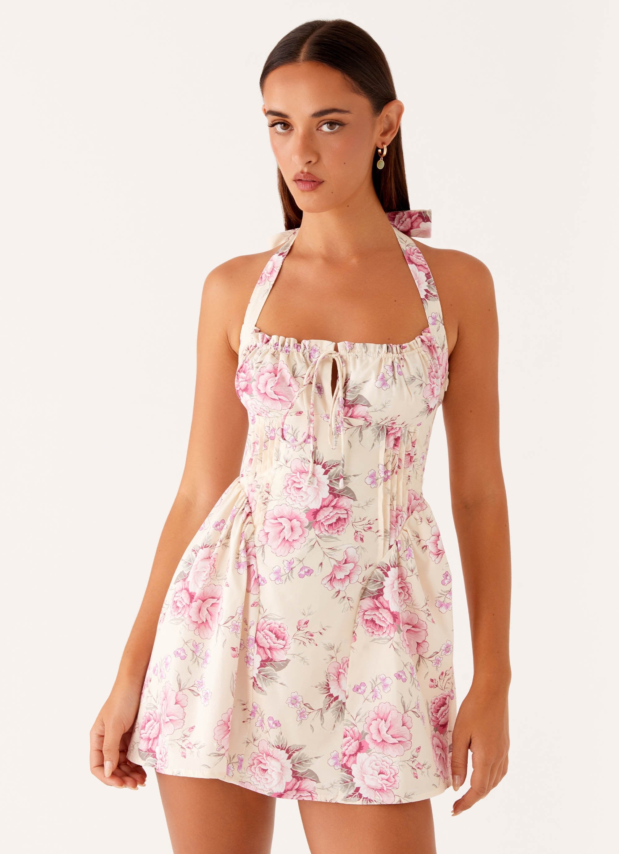 Rosalie Floral Halter Mini Dress
