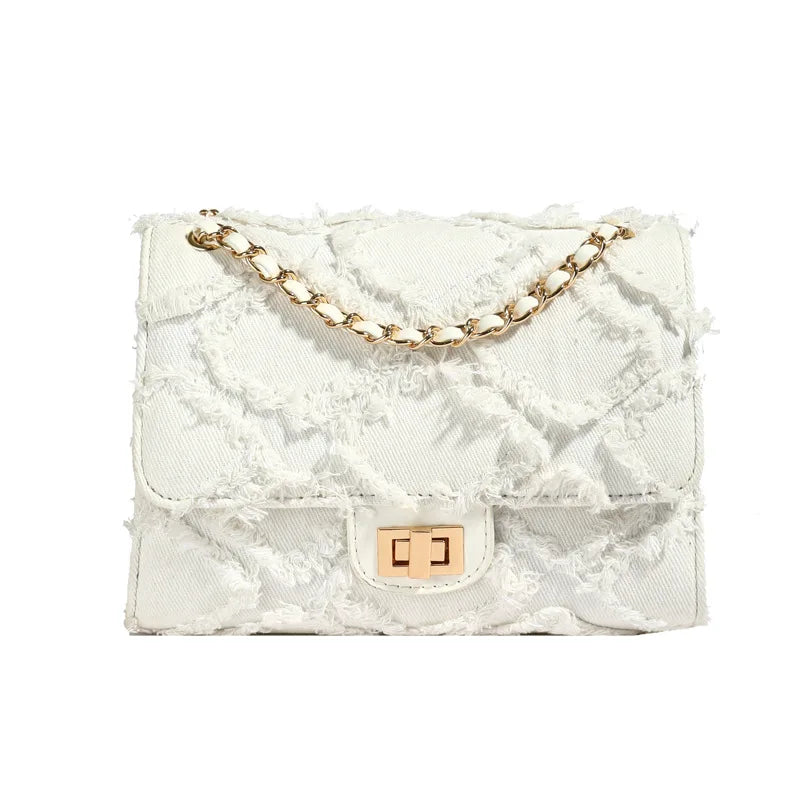 Quilted Denim Shoulder Bag