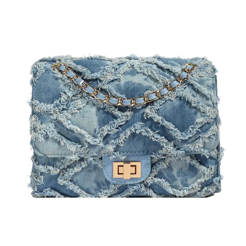 Quilted Denim Shoulder Bag