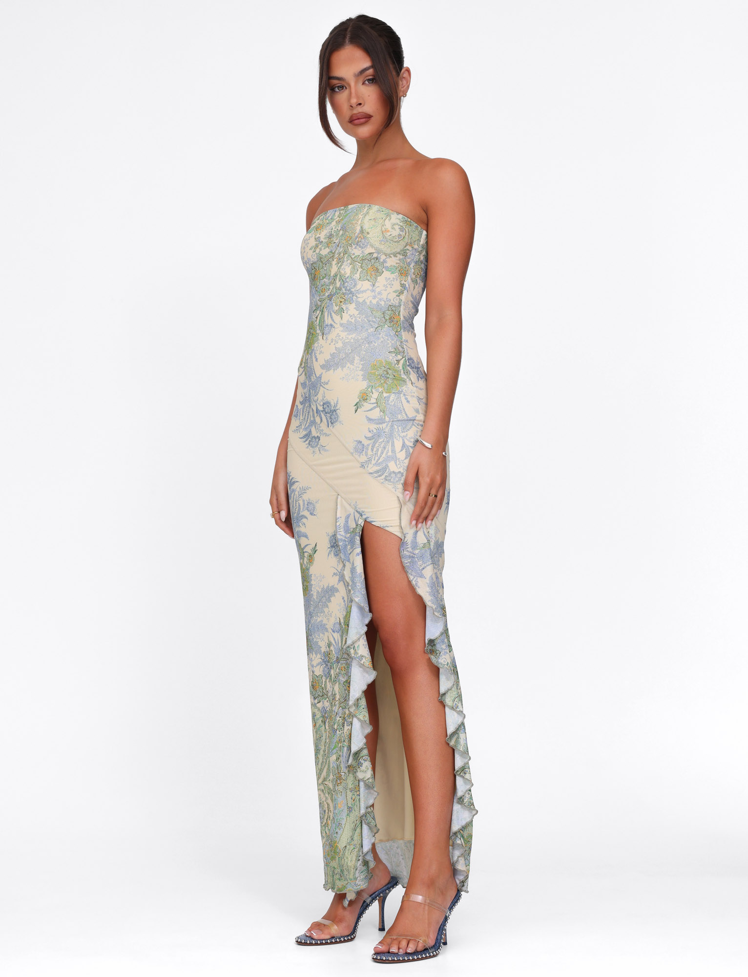 Theo Ruffle Maxi Dress – Multi Paisley