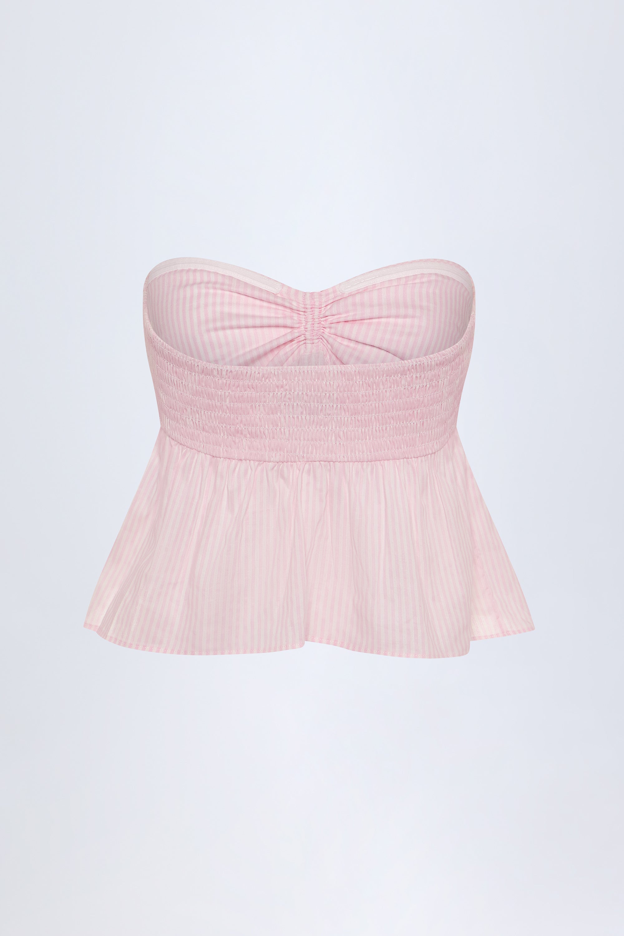 Tie-Front Bandeau Cotton Crop Top