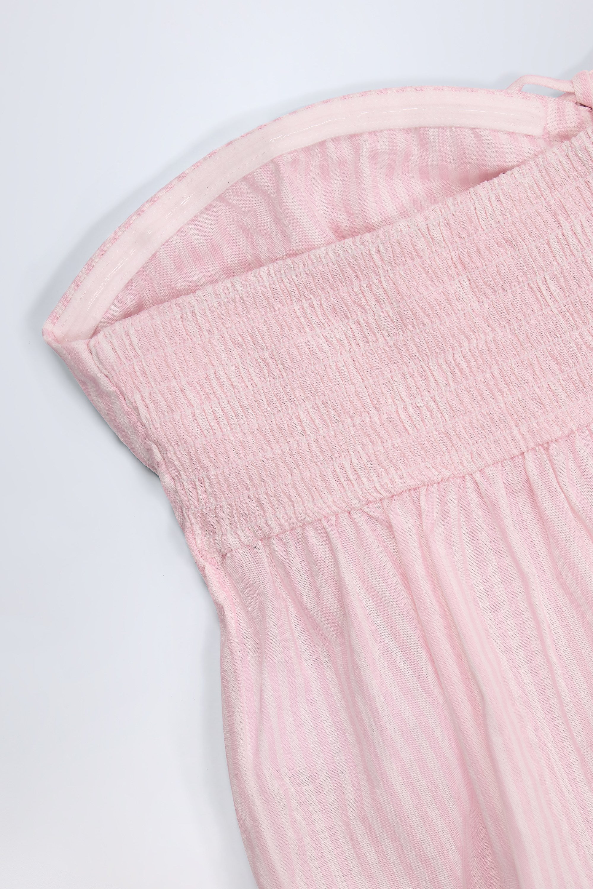 Tie-Front Bandeau Cotton Crop Top