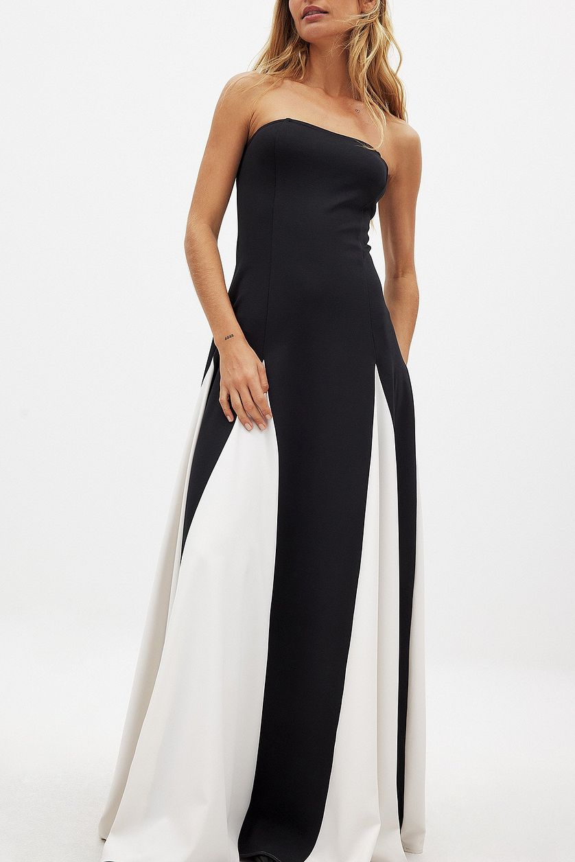 Pleated Bandeau Maxi Dress