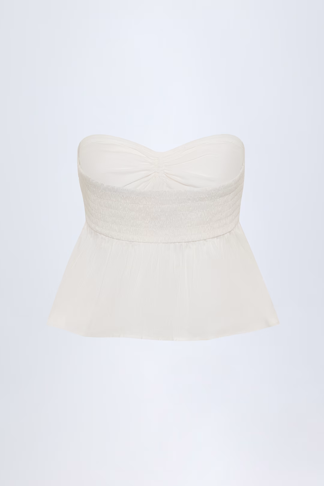 Tie-Front Bandeau Cotton Crop Top