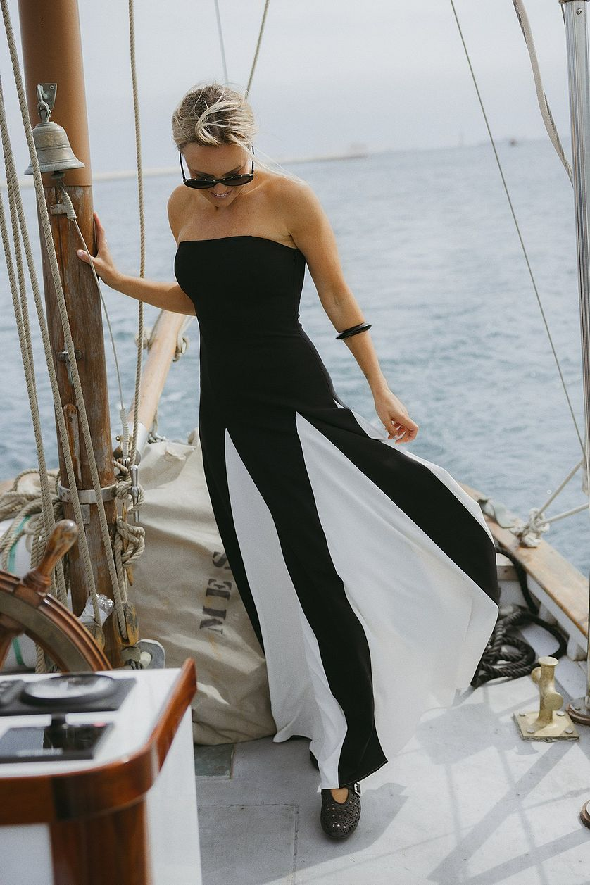 Pleated Bandeau Maxi Dress